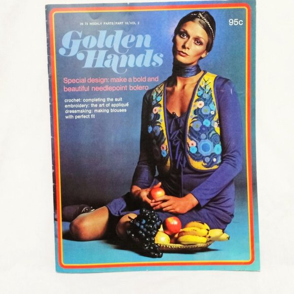 Golden Hands Magazine Needlepoint Bolero Part 16 Vol 2 Crochet Guide 70s - Picture 1 of 8